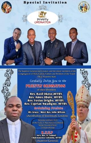 Invitation for Priestly Ordination 2024